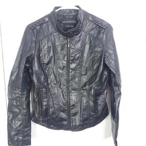 Therapy Jacket Womens Size M Faux Leather Moto Biker Motorcycle Edgy Zip Up